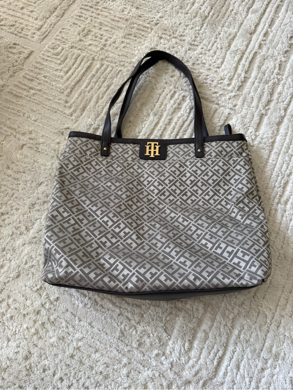 Tommy Hilfiger Gray Logo Tote Bag